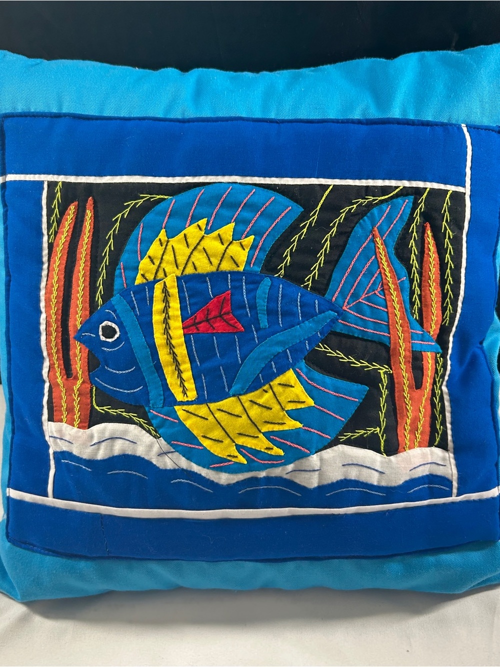 Guna Kuna Mola Fish Hand Stitched Folk Art Pillow